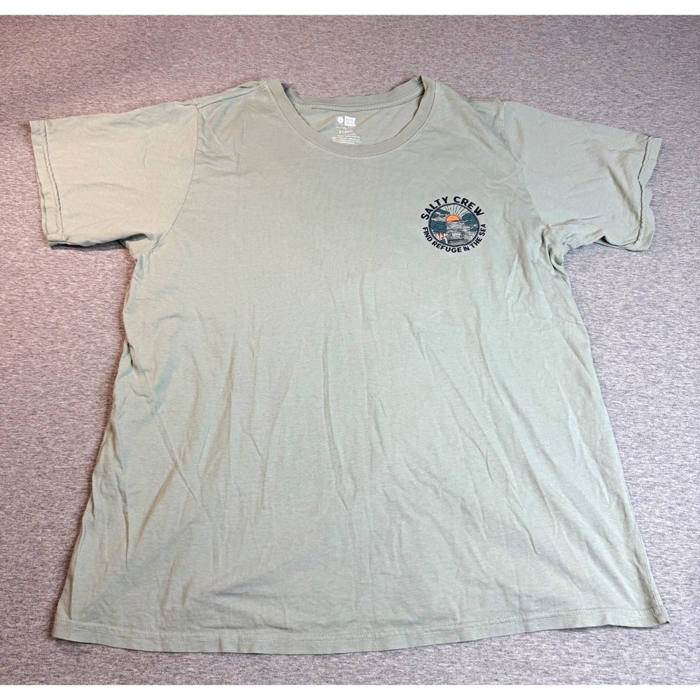 Salty Crew Men's XL Green Double-Sided Graphic Crew Neck Short Sleeve T-Shirt